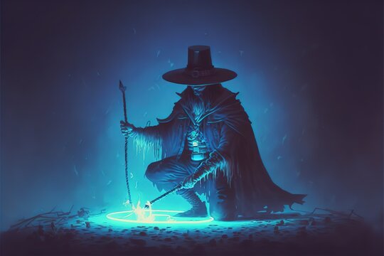 A combat mage casts a spell