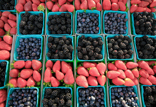 Berries at a farmer's market.