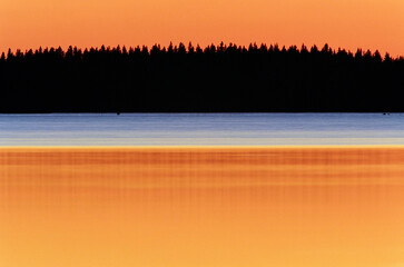 Sunset on Cross Lake, Manitoba.