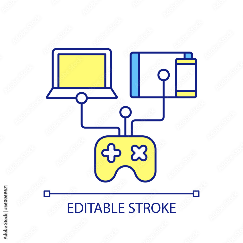 Poster gadgets compliances rgb color icon. devices compatibility. video game playing consoles. digital tech