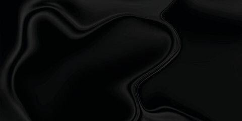 Black silk background . Black fabric and satin background texture . abstract background luxury cloth or liquid wave or wavy folds of grunge silk texture material or smooth luxurious .