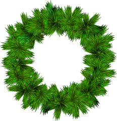 Classic Traditional Christmas Wreath Isolated