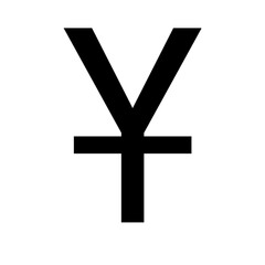 Yuan icon isolated on white background. Chinese yuan symbol. Yuan pictogram. Currency icon close-up