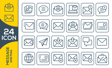 mail icon set design
