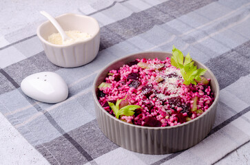 Pearl barley with vegetables
