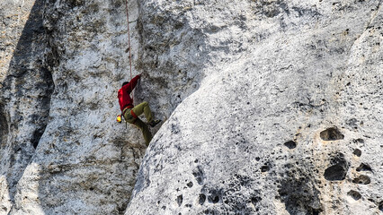 red rock climber