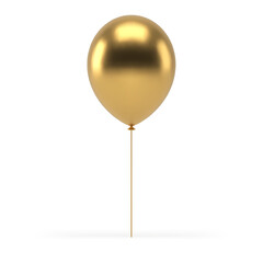Golden air balloon 3d icon metallic premium festive party celebration realistic vector illustration