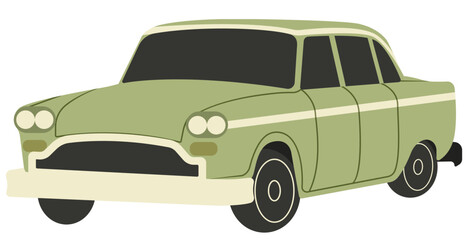 green retro car