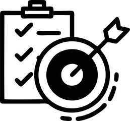 focus icon symbol in a white background, goal target icon symbol on the white background