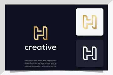 Letter H Logo collection. Vector deluxe, floral, tech, minimalist H monogram.