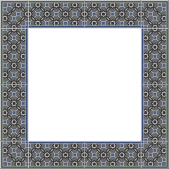 Antique square tile frame botanic garden vintage pattern geometry polygon star cross