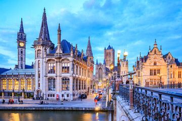 Cityscape of Ghent (Gent), Belgium