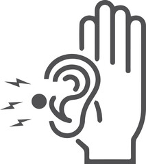 Fototapeta premium Attentively ear listen icon, hearing icon black vector