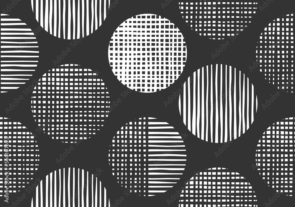 Poster abstract circle seamless pattern or texture. modern geometric background with hand drawn circle shap