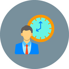 Clock Multicolor Circle Flat Icon