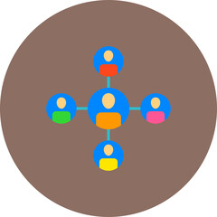 Organization Chart Multicolor Circle Flat Icon