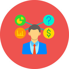 Skills Multicolor Circle Flat Icon