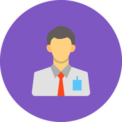 Employee Multicolor Circle Flat Icon