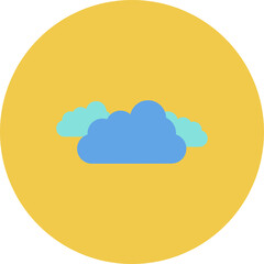 Clouds Multicolor Circle Flat Icon