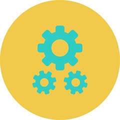 Settings Multicolor Circle Flat Icon