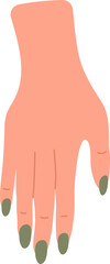 Showing hand and fingers with manicure flat icon