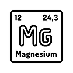 magnesium chemical element line icon vector. magnesium chemical element sign. isolated contour symbol black illustration