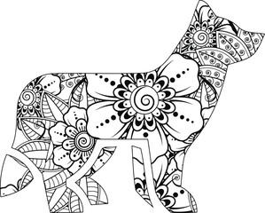 Animal mandala coloring page