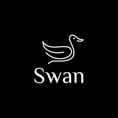 swan logo design,goose swim vector
