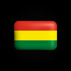 Bolivia Flag 3D Icon. National Flag of Bolivia. Vector illustration