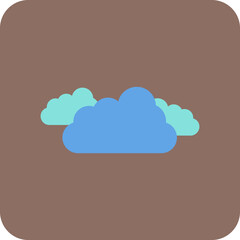 Clouds Multicolor Round Corner Flat Icon