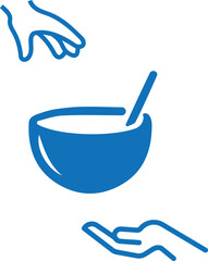 Food crisis icon, increase grocery crisis icon blue vector