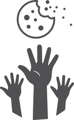 Food crisis icon, increase grocery crisis icon black vector