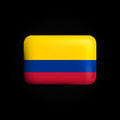 Fototapeta premium Colombia Flag 3D Icon. National Flag of Colombia. Vector illustration