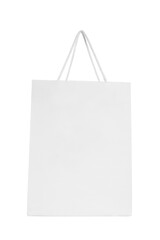 white shopping bag isolated on white background with clipping path and copy space for your text or logo