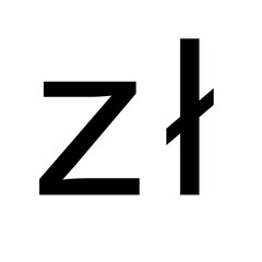 Polish zloty icon isolated on white background. Polish zloty pictogram. Polish currency. Zloty icon close-up