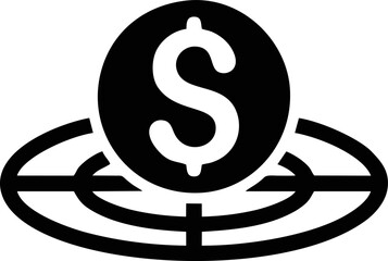 focus icon symbol in a white background, goal target icon symbol on the white background
