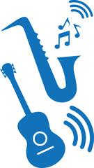 High noise level icon, high volume icon blue vector