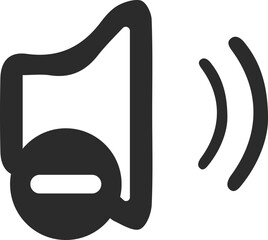 Low noise level icon, low voice icon black vector