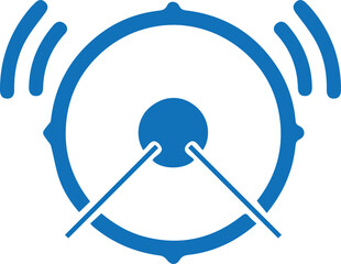 Low noise level icon, low volume icon blue vector