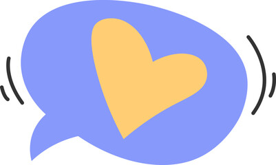 Love message flat icon Send heart