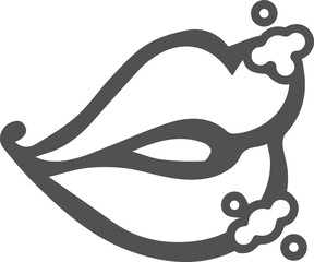 Mouth infection icon, mouth disease icon black vector