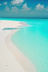 white beach, beautiful turquoise clear water, ai generated