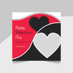 Special valentine day social media post web banner template
