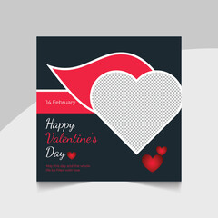 Special valentine day social media post web banner template