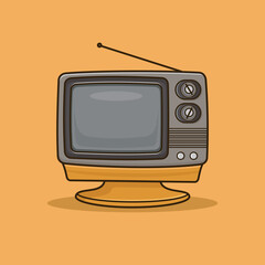 Illustration vector graphic of Television. Television minimalist style isolated on a pink background. The illustration is suitable for web landing page banners, flyers, stickers, cards, etc.	