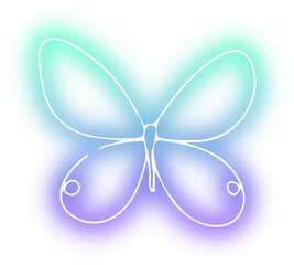 Collection of butterflies and insects neon