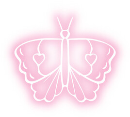 Collection of butterflies and insects neon