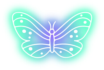 Collection of butterflies and insects neon