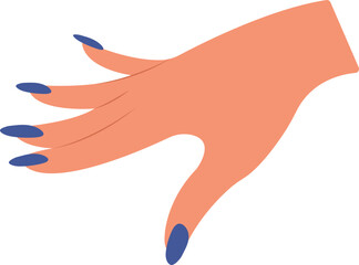 Showing hand and fingers with manicure flat icon