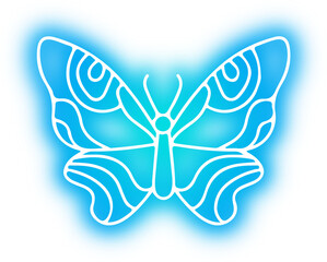 Collection of butterflies and insects neon